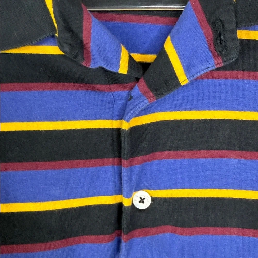 VTG POLO RALPH LAUREN Mens XL Multicolored Striped Polo Shirt